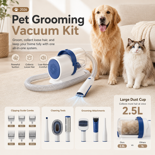 5 in 1 Pet Grooming Vacuum & Clipper System