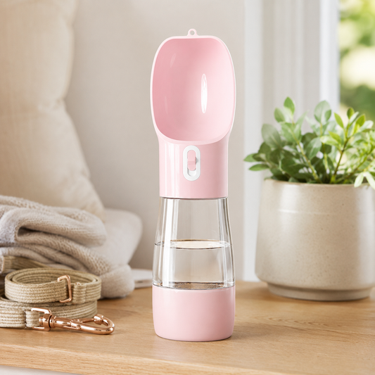 Portable Dog Water Bottle with Food Container
