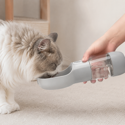 Portable Dog Water Bottle with Food Container