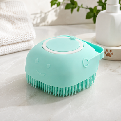 Dog Bath Brush with Shampoo Dispenser | 2-in-1