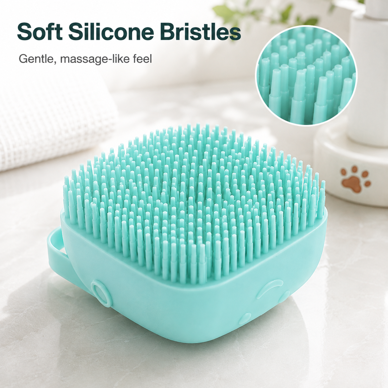 Dog Bath Brush with Shampoo Dispenser | 2-in-1