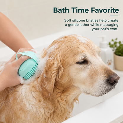 Dog Bath Brush with Shampoo Dispenser | 2-in-1
