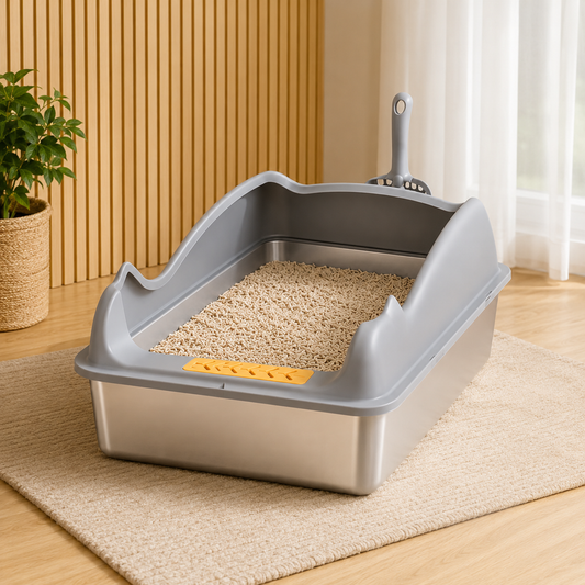 Large Stainless Steel Cat Litter Box | Easy to Clean
